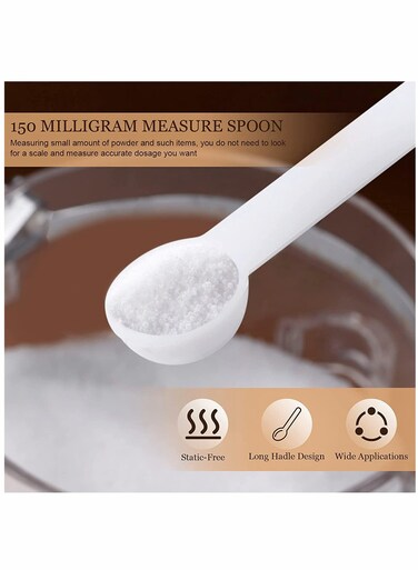 Measuring Spoons Set - 100 Pieces White Mini Scoops for Spices, Powders, Cosmetics, and Medicines - Perfect Tiny Shovel Scoop for Accurate Measurement and Easy Use.