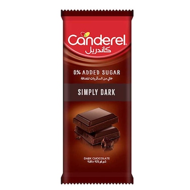 Canderel Simply No Added Sugar Dark Chocolate Bar, 100g