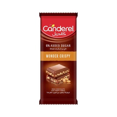 Canderel Wonder No Added Sugar Crispy Milk Chocolate Bar with Cereals, 100g