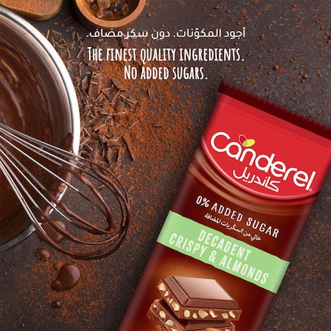 Canderel Decadent Crispy and Almond Milk Chocolate No Added Sugar Bar 100g