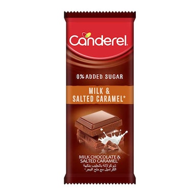 كاندريل شوكولاته الحليب بالكراميل المملح بدون سكر مضاف 100 غرام
