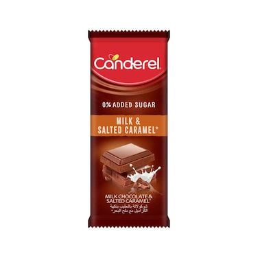 Canderel No Added Sugar Salted Caramel Milk Chocolate, 100g
