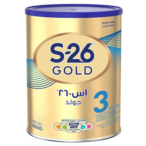 إس-26 غولد بروغرس حليب بودرة بالفانيليا للأطفال المرحلة 3 900 غرام