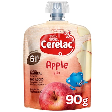 Nestle Cerelac Fruits Puree Pouch, Apple, from 6 Months, 90g