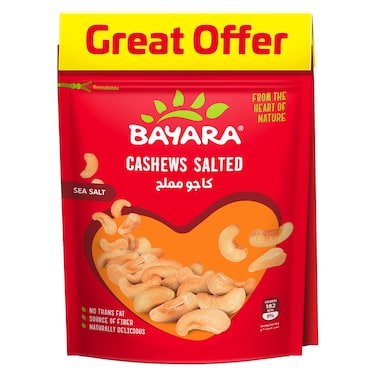 Bayara Salted Cashews, 150g Pack of 2
