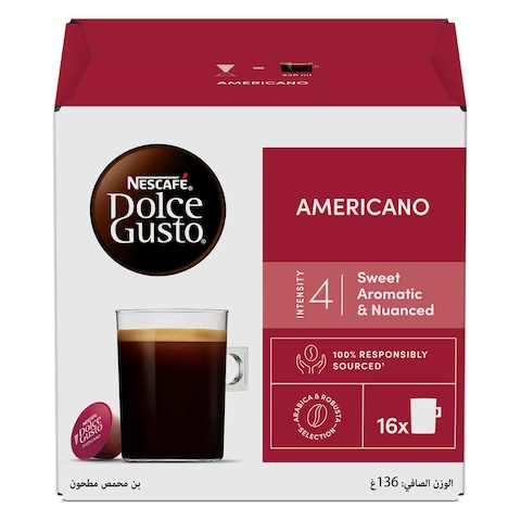 Nescafe Dolce Gusto Cafe Americano Coffee Pods, 128g
