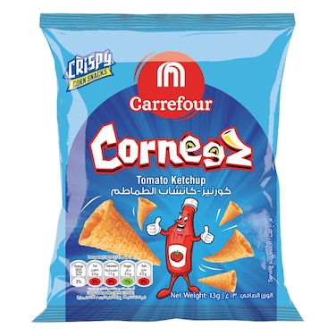 Carrefour Corneez Tomato Ketchup Flavoured Crispy Corn Snacks, 13g