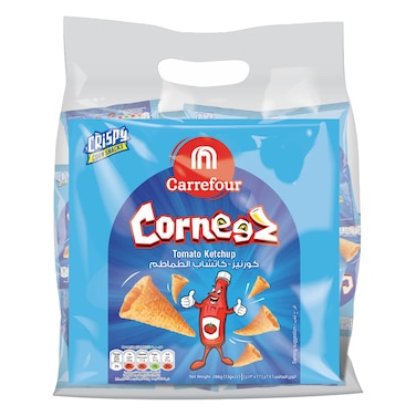 كارفور كورنيز رقائق الذرة المقرمشة بنكهة كاتشب الطماطم حزمة من 22 13 غرام