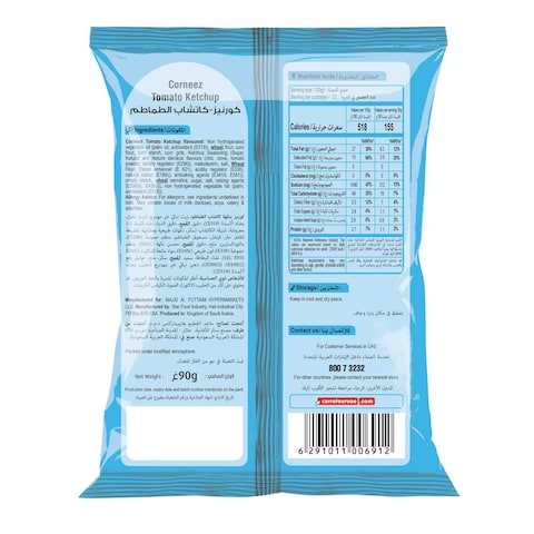 Carrefour Corneez Tomato Ketchup Flavoured Crispy Corn Snacks, 90g