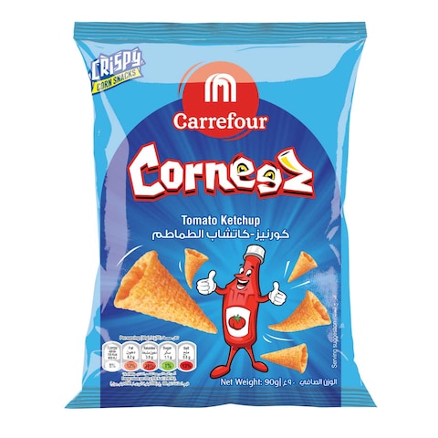 Carrefour Corneez Tomato Ketchup Flavoured Crispy Corn Snacks, 90g
