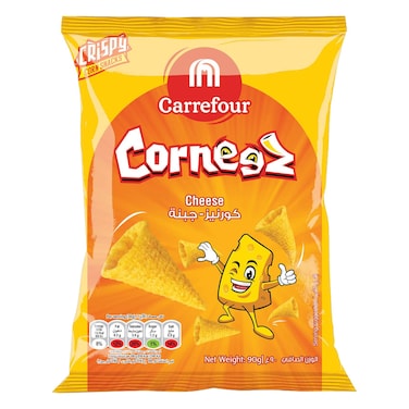 Carrefour Corneez Cheese Flavoured Crispy Corn Snacks, 90g