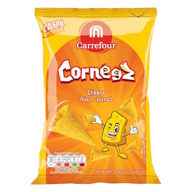 Carrefour Corneez Cheese Flavoured Crispy Corn Snacks, 145g