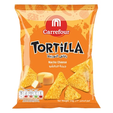 كارفور رقائق التورتيلا بنكهة جبنة ناتشو 23 غرام