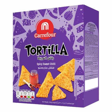 Carrefour Spicy Sweet Chilli Tortilla Chips 23g Pack of 12