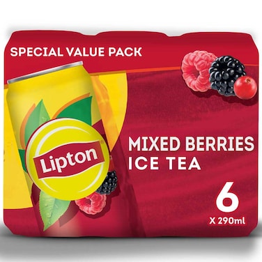 Lipton Ice Tea Red Fruits Can 290ml Pack of 6