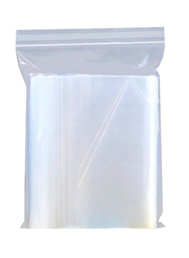 100 Piece Zipper Plastic Bags Clear 8 x 12cm