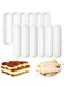 Silicone Mold, 6-Cavity Hot Dog Bun Pan, Finger Biscuit Baking Tray for Chocolate Cracker Bar, White