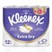 Kleenex Extra Dry Toilet Tissue Paper 3 PLY 12 Rolls x 160 Sheets Embossed Bathroom Tissue with Superior Absorbency
