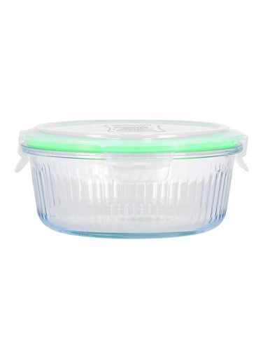 High Borosilicate Glass Food Container Clear/Blue 0.4Liters