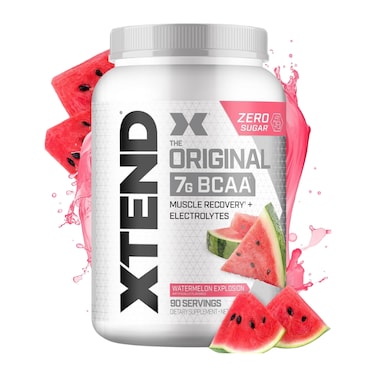 XTEND Original BCAA  Powder Zero Sugar With Electrolytes for Hydration &amp; Muscle Repair,  Post-Workout Supplement, Watermelon Explosion - 90 Servings
