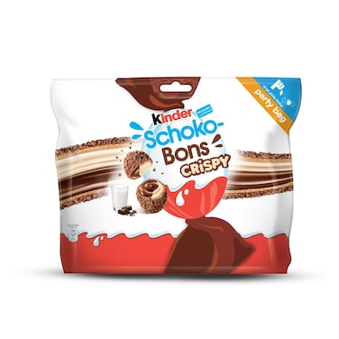 Kinder Schokobons Crispy Bitesize Wafer Biscuit with Cocoa &amp; Milk Centre, Multi Pack, 30 Individually Wrapped Pieces, 168g