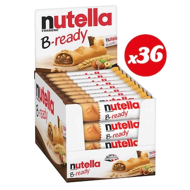 Ferrero Nutella B-Ready Chocolate Wafers, 22.65g Pack of 36