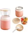 Xunyou Insulated Yogurt Container with Topping Cereal or Oatmeal Cup, Reusable Portable Leak-Proof Food Storage Jar with Lid and Spoon, Breakfast On the Go Cup for Milk, Granola, BPA Free, Pink