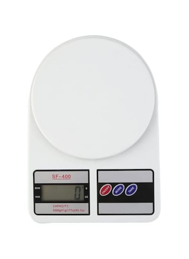 Dubai Gallery Digital Kitchen Scale, 10 Kg White/Black/Grey 24X16.5X3.5Centimeter