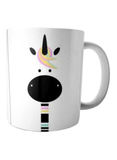 Print Printed Ceramic Coffee Mug White/Black/Yellow Standard