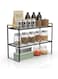 U-HOOME Kitchen Cabinet Pantry Shelf,Cupboard Stand Spice Rack Organizer,Stackable Countertop Organization and Storage For Kitchen Bathroom Office (2tier-black)