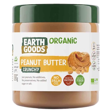 Earth Goods Organic Crunchy Peanut Butter, 220g