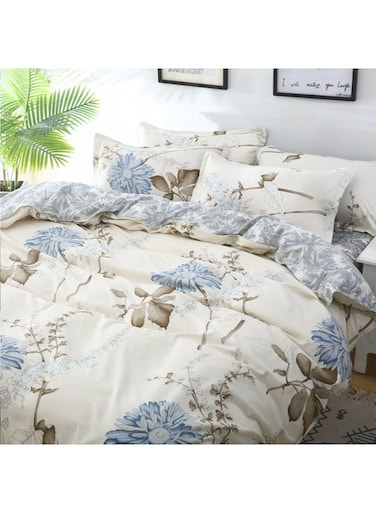 4 Piece Duvet Cover Set, Ultra Soft Microfiber Comforter Cover Set with Zipper Closur, Cotton Bedding Set with 2 Pillow Cases(200x230cm)