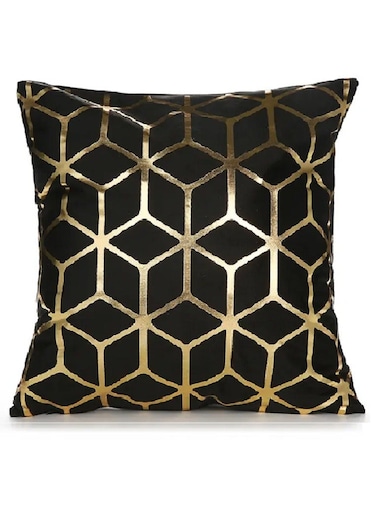 Cushion Covers 18x18 inch for Home Decor Hot Stamping Sofa Cushion Pillow Cover (Geometric Cubes)