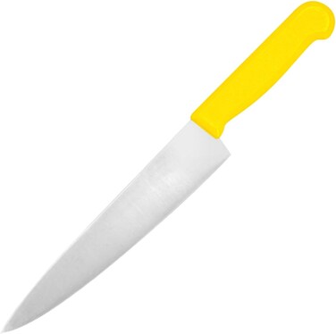 Master 8 Inch Stainless Steel Professional Chef Knife with Yellow Handle