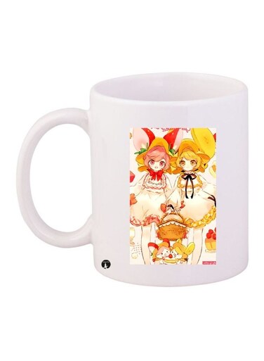 Anime Printed Coffee Mug White/Yellow/Red 11ounce