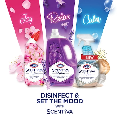Clorox Scentiva Disinfectant Floor Cleaner, Tuscan Lavender, 3L