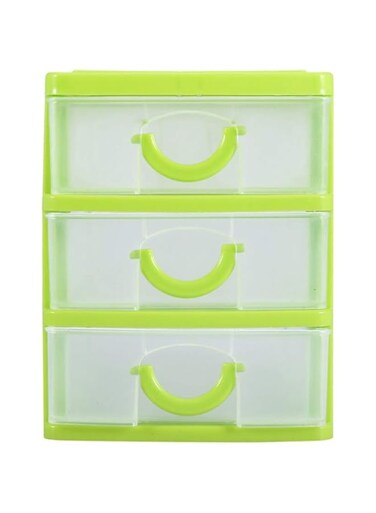 Jaerb Drawer Storage Organizer, Plastic Drawer Storage Box, 2 Layers Drawer for Bedroom, Kitchen, Living Room Keep Clean and Tidy (3 layers of green)