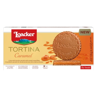 Loacker Tortina Caramel Chocolate Wafers, 126g