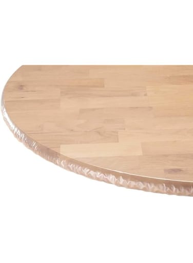 LAMINET - Plastic Elastic Fitted Table Cover Protector - Clear - Large Round - Fits Tables up to 45" - 56" Diameter