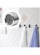 4 Piece Round Towel Hook Holder for Kitchen, Bathroom, Garage or RV, Self Adhesive Easy to Install Towel Clip Holder, Wall or Appliance Mounted Towel Grabber