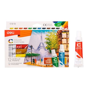 ديلي ألوان أكريليك كولور إيموشن 12 ملل 12 قطعة