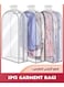 3-Piece Garment Bags,Clear Clothes Dust Cover With Zipper,40 Suit Bags For Closet Storage Hanging Clothes,Shirts,Coats,Dresses