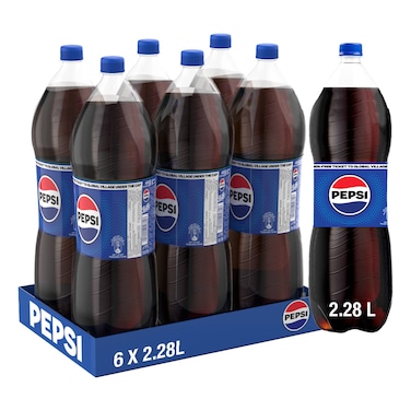 Pepsi Cola Soft Drink Bottle, 2.28L Pack of 6