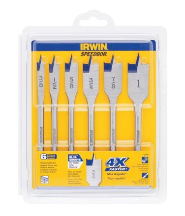 IRWIN Tools SPEEDBOR Spade Bit, Standard-Length, 6-Piece Set (88886)