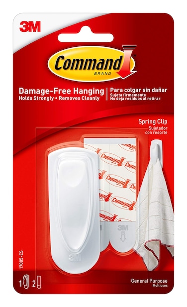 Command Spring Clip, 1 clip, 2 medium strips