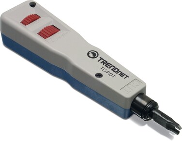 TRENDnet Punch Down Tool With 110 And Krone Blade, Insert &amp; Cut Terminations In One Operation, Precision Blades Are Interchangeable Reversible, Network Tool, Grey, TC-PDT