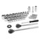 PERFORMANCE TOOL W1172 Sae/Metric 52-Piece Socket Set (1/4", 3/8" &amp; 1/2" Drive)