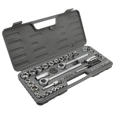 PERFORMANCE TOOL W1172 Sae/Metric 52-Piece Socket Set (1/4", 3/8" &amp; 1/2" Drive)