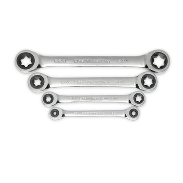 GearWrench 4 Pc. Double Box Ratcheting E-Torx Wrench Set - 9224D,Silver