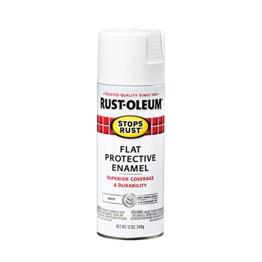 Rust-OlEUm Stops Rust 7790830 Spray Paint, 1 Pack, Flat White, 12 Ounce